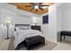 Cozy bedroom featuring a decorative ceiling, comfortable bed, and stylish furnishings at 360 E Desert Inn Rd # 1903, Las Vegas, NV 89109