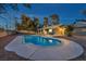 Backyard features a private pool surrounded by desert landscaping at 3731 Spencer St, Las Vegas, NV 89119