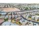 Captured from above, this scene shows homes with solar panels, artificial turf, and a neatly planned community at 3771 Bright Aquarius Ln, Henderson, NV 89052