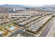 A high-angle view of the neighborhood, showcasing the community pool and neatly arranged homes at 3771 Bright Aquarius Ln, Henderson, NV 89052