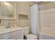 Bathroom featuring a vanity with ample counter space and a shower and tub combination at 425 Bonelli Ave, Overton, NV 89040