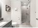 Bright bathroom with a tiled shower at 4575 Dean Martin Dr # 1103, Las Vegas, NV 89103