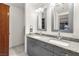 Bright bathroom with double sink vanity and granite countertop at 4575 Dean Martin Dr # 1103, Las Vegas, NV 89103