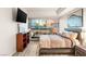Modern bedroom with a skyline view, sleek furniture, and neutral tones at 4575 Dean Martin Dr # 1103, Las Vegas, NV 89103