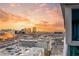 Beautiful sunrise view of the city skyline from the balcony at 4575 Dean Martin Dr # 1103, Las Vegas, NV 89103