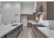 Spacious modern kitchen with stainless steel appliances, island, and plenty of counter space at 10739 Agate Cliffs Ave, Las Vegas, NV 89135