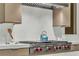 Close up of a modern stainless steel range with a stainless steel hood and cabinetry at 10739 Agate Cliffs Ave, Las Vegas, NV 89135