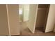 The hallway leads to a bathroom and a closet with carpet flooring and white trim at 1325 Fiesta Grande Ct, North Las Vegas, NV 89031