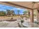 Covered patio with view of the golf course at 2608 Golfside Dr, Las Vegas, NV 89134