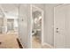 Bright powder room featuring pedestal sink, round window, and neutral color palette at 3330 Unicorn Ave, Pahrump, NV 89048