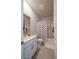Well-lit bathroom features a modern vanity, toilet, and shower with a star-themed curtain at 4400 E Cactus Canyon Dr, Pahrump, NV 89061
