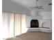 Bright living room featuring a fireplace, vaulted ceilings, and lots of natural light at 4508 W San Miguel Ave, North Las Vegas, NV 89032