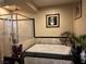 Modern bathroom featuring a glass-enclosed shower, soaking tub, and elegant fixtures at 4738 Laurel Canyon St, Las Vegas, NV 89129