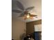 Bedroom with a decorative ceiling fan and lots of natural light from window with shutters at 4738 Laurel Canyon St, Las Vegas, NV 89129