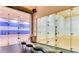Community squash court with glass doors and seating, perfect for recreational games at 52 Cascade Lake St, Las Vegas, NV 89148