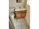 This bathroom has a white sink, tile floors and a standard toilet at 1413 Bryn Mawr Ave, Las Vegas, NV 89102