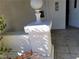 Close-up of the front porch area, highlighting the entrance and design at 1413 Bryn Mawr Ave, Las Vegas, NV 89102