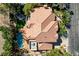 Luxury home with a backyard oasis, featuring a private pool and lush landscaping at 1859 Woodhaven Dr, Henderson, NV 89074