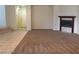 View of living room featuring a fireplace and entryway at 206 Valerian St, Henderson, NV 89015