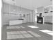 Bright living room features a fireplace, bar seating, and lots of natural light at 3860 Hildebrand Ln, Las Vegas, NV 89121
