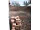 Landscaping project in the backyard showing stones, rock and cinder blocks at 8695 Canfield Canyon Ave, Las Vegas, NV 89178