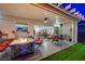 Charming covered patio with fire pit and indoor/outdoor access at 10621 Tinta Ln, Las Vegas, NV 89144