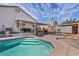 Sparkling pool with covered patio for relaxing and outdoor entertaining at 1104 Christopher View Ave, North Las Vegas, NV 89032