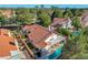 This beautiful residence features a private backyard swimming pool and covered patio at 5429 Painted Sunrise Dr, Las Vegas, NV 89149