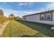 Well-kept backyard highlighting a green lawn and house exterior, ideal for relaxation and outdoor enjoyment at 6130 Pebble Glen, Las Vegas, NV 89149