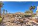 Lush backyard featuring natural rock landscaping, desert plants, and views, perfect for outdoor enjoyment at 6741 Philippe Allen Ave, Las Vegas, NV 89110