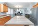 Modern kitchen island with stainless steel appliances at 10288 Grizzly Forest Dr, Las Vegas, NV 89178