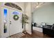 Inviting entryway with hardwood floors, decorative rug, and stylish decor at 1951 Jim Haworth Ct, Logandale, NV 89021