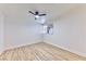 Bedroom featuring new flooring, neutral paint, and a modern ceiling fan at 2754 El Toreador St, Las Vegas, NV 89169