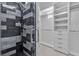 Bathroom with a walk-in shower, stone accents, and a closet at 2827 Richmar Ave, Henderson, NV 89074