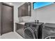 Modern laundry room features sleek appliances, stylish cabinets, and ample counter space at 2827 Richmar Ave, Henderson, NV 89074