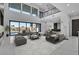 Bright, modern living room with high ceilings and sliding glass doors to the pool area at 2827 Richmar Ave, Henderson, NV 89074