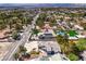Aerial view highlighting mature trees, lush greenery, and neighborhood streets at 3710 E Oquendo Rd, Las Vegas, NV 89120