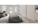 Cozy bedroom with a comfortable bed, closet, and sliding door with outdoor access at 3710 E Oquendo Rd, Las Vegas, NV 89120