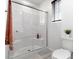 Clean bathroom featuring a glass-enclosed shower and toilet at 715 Pickled Pepper Pl, Henderson, NV 89011
