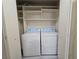 Laundry room featuring a white washer and dryer with shelving above them at 9662 Allison Ranch Ave, Las Vegas, NV 89148