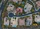 Bird's-eye view of luxury neighborhood featuring large properties and mature trees at 10 Greely Club Trl, Henderson, NV 89052