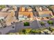 Aerial view of private backyard featuring artificial turf, gravel landscaping, and covered patio at 2345 Hot Brook Point St, Las Vegas, NV 89134