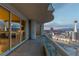 Spacious balcony with glass railings offering panoramic views of the city skyline and the Stratosphere Tower at 2777 Paradise Rd # Ph 3001, Las Vegas, NV 89109