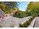 Landscaped backyard featuring a stone path and lush greenery at 3001 Astoria Pines Cir, Las Vegas, NV 89107