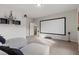 Bonus room featuring home theatre setup with projector and large screen at 4050 Peaceful Dune St, Las Vegas, NV 89129