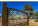 Las Casitas Townhomes community sign with landscaping at 431 Las Casitas Way, Las Vegas, NV 89121