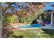Beautiful backyard pool and spa surrounded by lush landscaping at 5148 Villa Vecchio Ct, Las Vegas, NV 89141