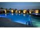 Backyard pool with subtle underwater lights surrounded by lush landscaping, creating a tranquil outdoor escape at 5371 Brevin Ct, Las Vegas, NV 89131