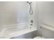 Clean bathroom with tub and shower, creating a relaxing and functional space at 5383 Mountain Vista St # 20, Las Vegas, NV 89120