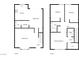 Layout of a two-story house showcasing the arrangement of rooms and bathrooms on each floor at 5383 Mountain Vista St # 20, Las Vegas, NV 89120